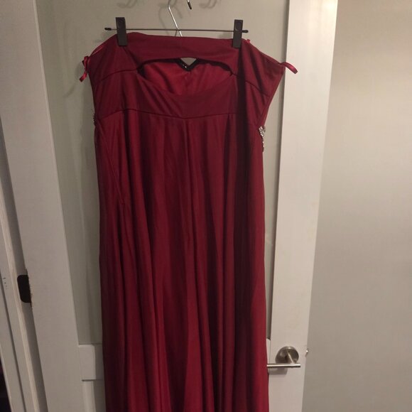 My Michelle Red Jeweled Strapless Gown Plus Size 22 + Formal Evening Dress - Picture 3 of 4